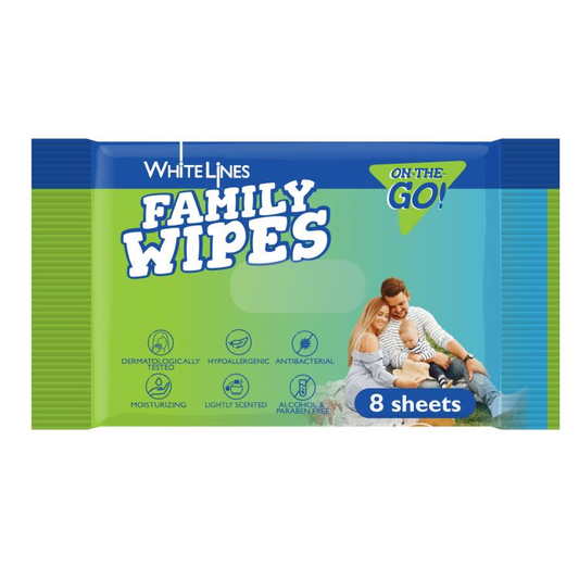 WHITELINES FAMILY WIPES 8'S (PCP)