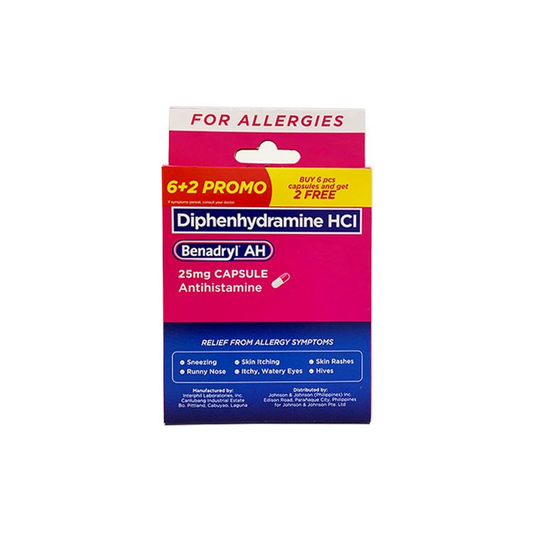 BENADRYL AH 25MG CAP 6 + 2