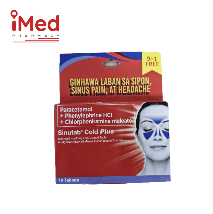 Cold Over Tab SINUTAB COLD PLUS FC TAB 9+1 – iMed Pharmacy