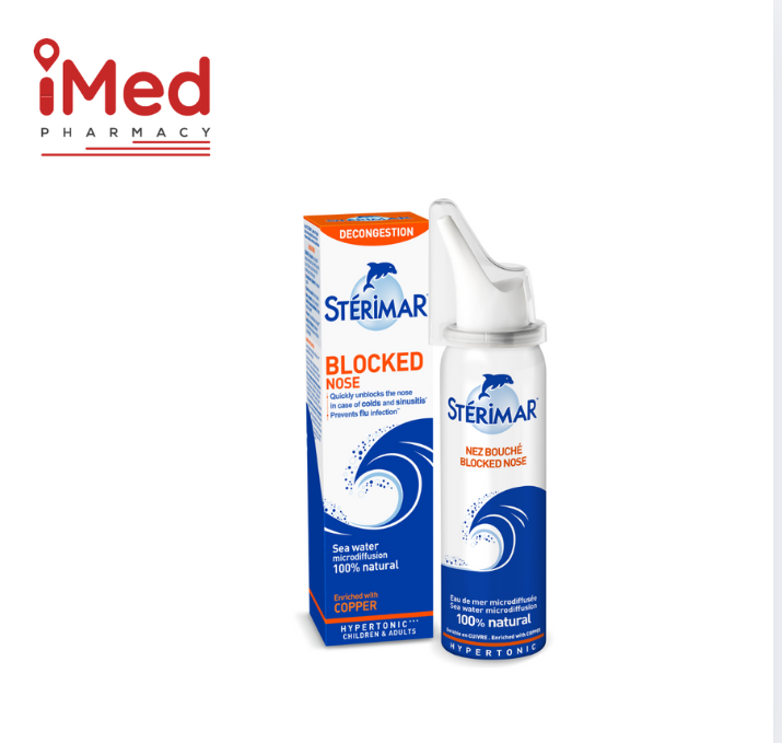 STERIMAR BLOCKED NOSE SEA WATER NASAL SPRAY 100ML (PCP) – iMed Pharmacy